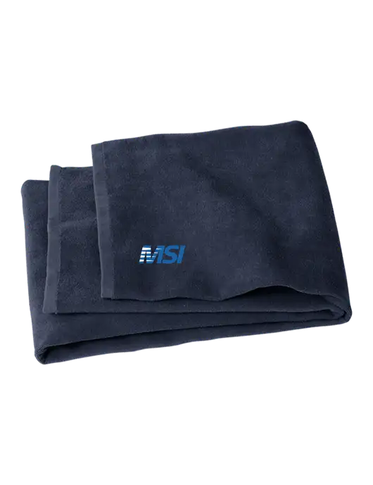 Navy Beach Towel w/MSI Icon logo