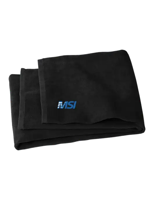 Black Beach Towel w/MSI Icon logo