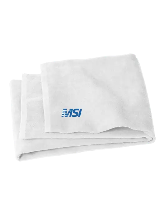 White Beach Towel w/MSI Icon logo