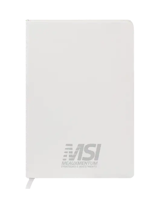 Fabrizio White Hard Cover 5.75 x 8.3  Journal w/Meauxmentum Logo