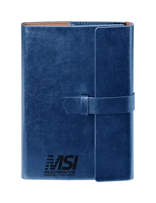 Fabrizio Blue 6.875 x 9.56 Portfolio w/Meauxmentum Logo