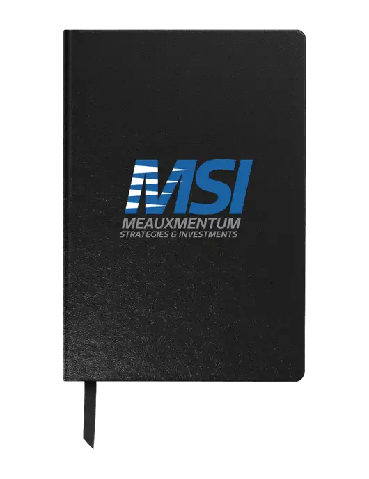 Achieve Black Hardcover Journal, 5.5 x 8.37 w/Meauxmentum Logo