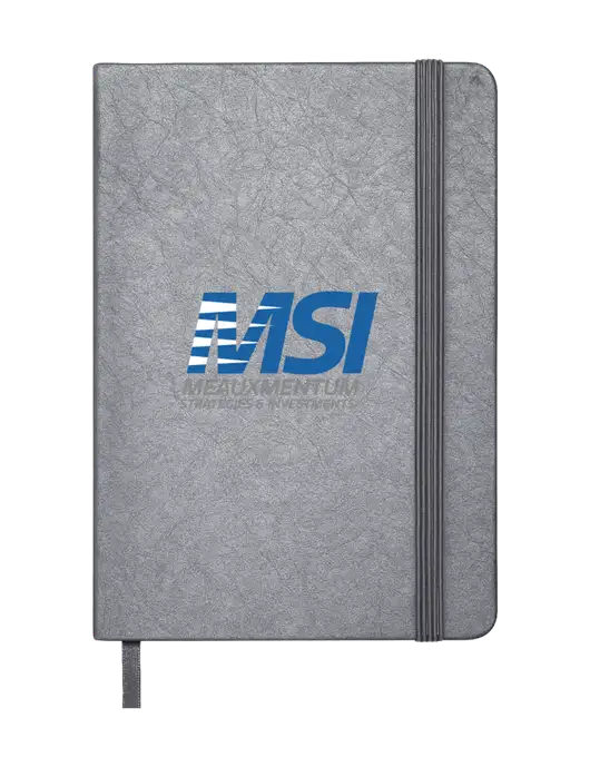 Granite Dark Grey Hardcover Journal, 5.62 X  8.37 w/Meauxmentum Logo