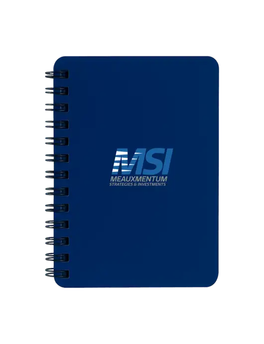 Sturdy Navy Blue Hardcover Notebook, 5.25 x 7 w/Meauxmentum Logo
