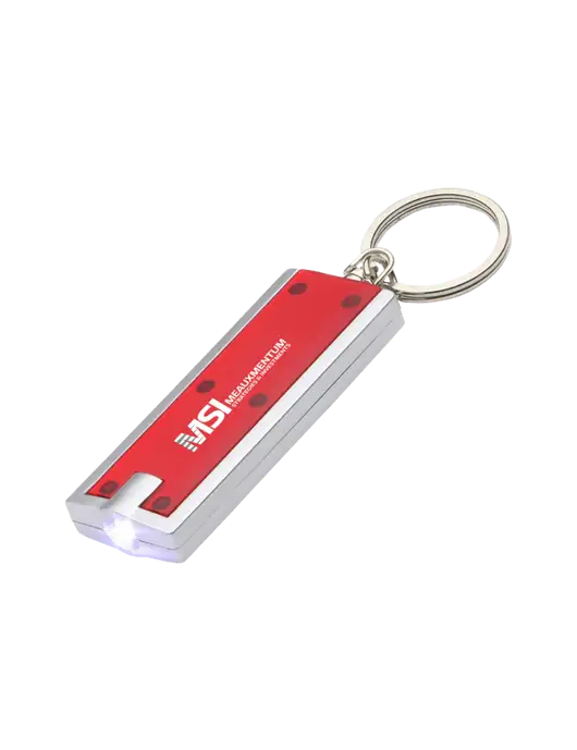 Simple Touch Red LED Keychain w/Meauxmentum Logo