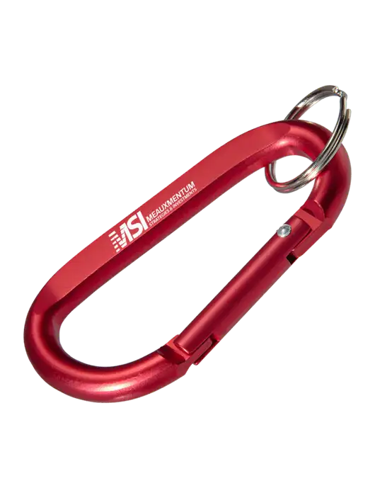 Red Carabiner & Key Ring w/Meauxmentum Logo