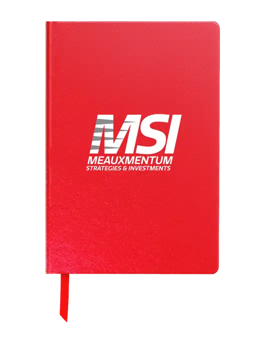 Achieve Red Hardcover Journal, 5.5 x 8.37 w/Meauxmentum Logo