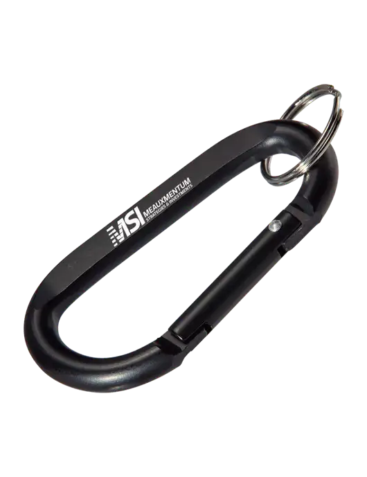 Black Carabiner & Key Ring w/Meauxmentum Logo