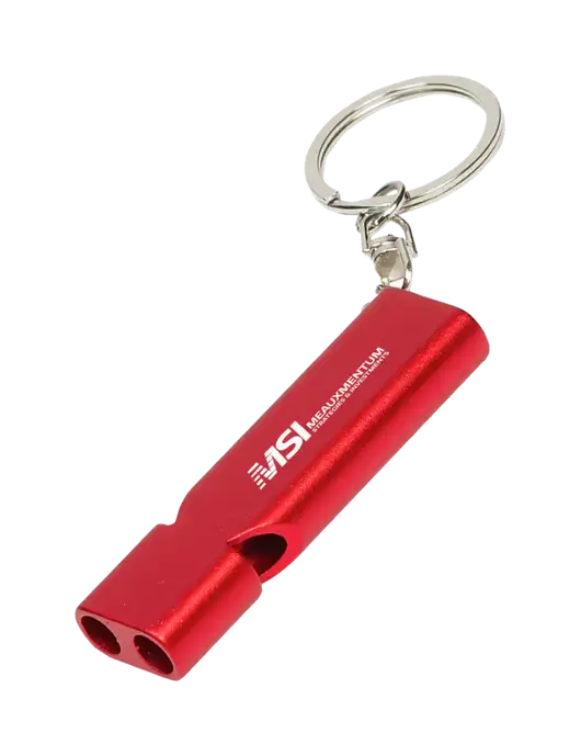 Quick Alert Red Safety Whistle w/Meauxmentum Logo