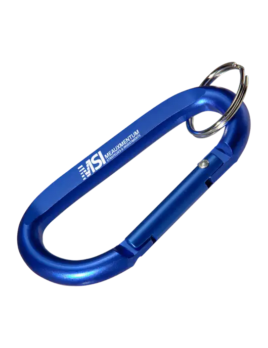 Blue Carabiner & Key Ring w/Meauxmentum Logo