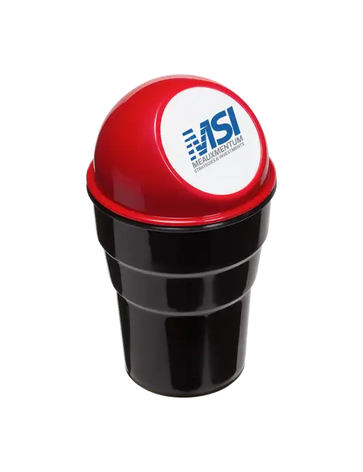 Red Car Cup Holder Trash Can w/Meauxmentum Logo