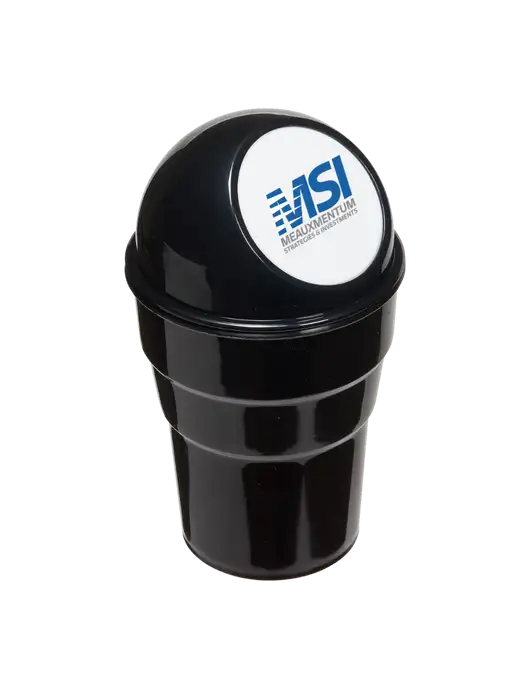 Black Car Cup Holder Trash Can w/Meauxmentum Logo