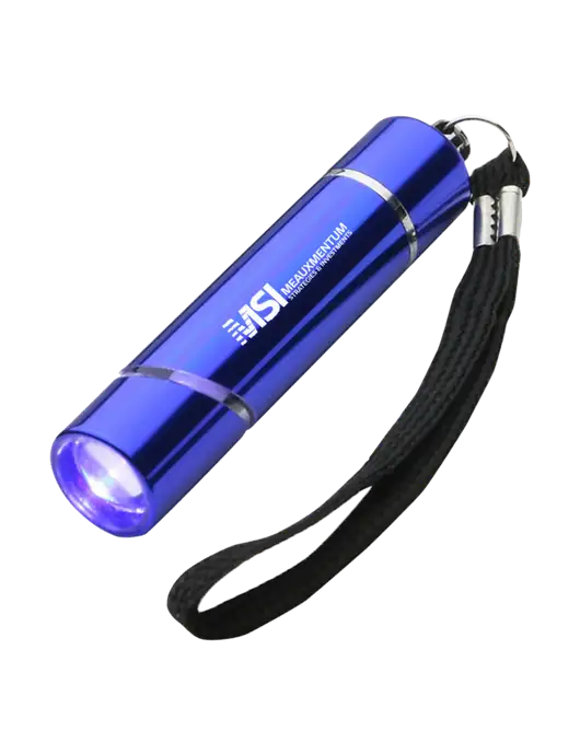 Blue Aluminum Scope LED Flashlight w/Meauxmentum Logo