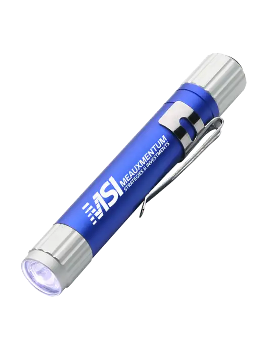 Blue Aluminum LED Penlight w/Meauxmentum Logo