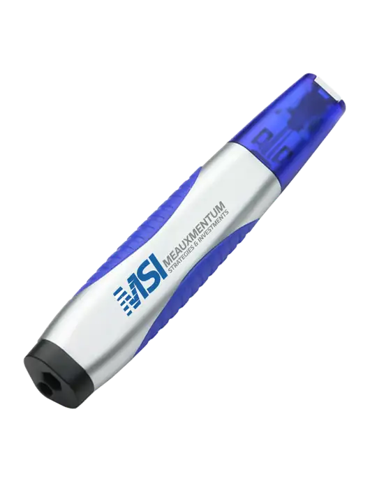 Silver/Blue Level Light Screwdriver Pen w/Meauxmentum Logo