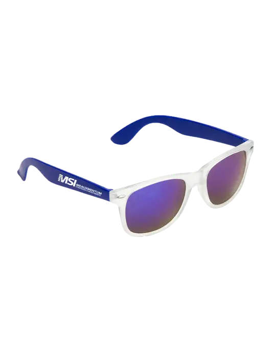Key West Blue Mirrored Sunglasses w/Meauxmentum Logo