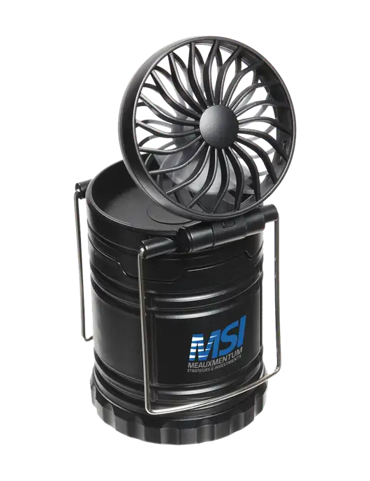 Black Retro Lantern with Fan w/Meauxmentum Logo