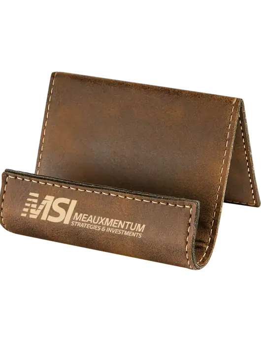 Rustic Leatherette Card & Phone Holder w/Meauxmentum Logo