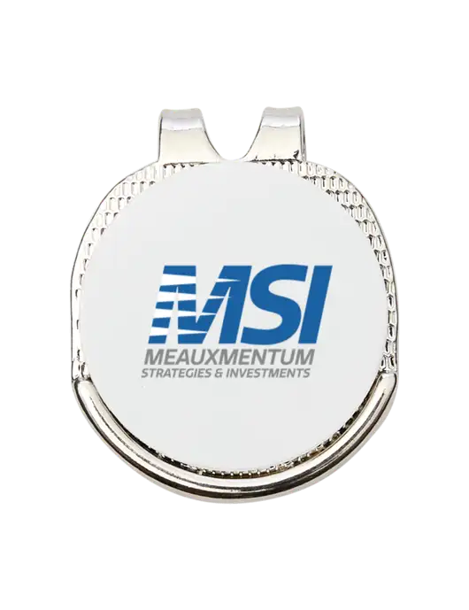 Antique Silver Hat Clip w/Golf Ball Marker w/Meauxmentum Logo
