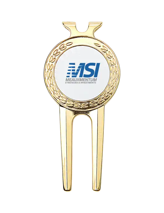 Gold Divot Tool, 1.5 x 3 w/Meauxmentum Logo