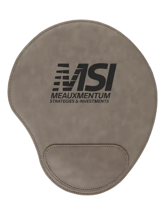 Gray Leatherette Mouse Pad w/Meauxmentum Logo