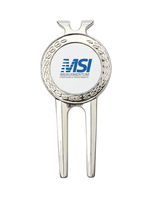 Silver Divot Tool, 1.5 x 3 w/Meauxmentum Logo