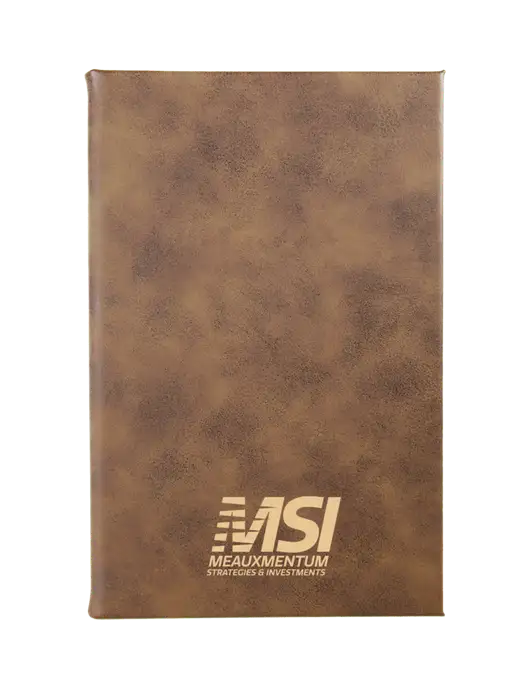 Rustic Leatherette 5.25 x 8.25 Journal w/Meauxmentum Logo