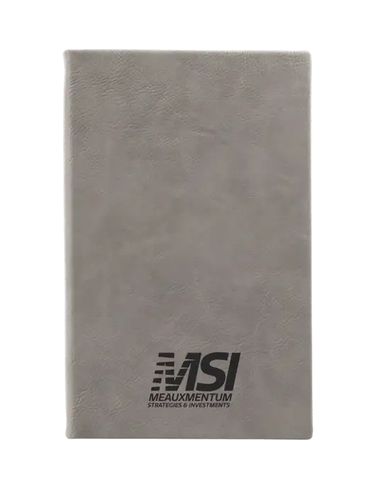 Grey Leatherette 5.25 x 8.25 Journal w/Meauxmentum Logo