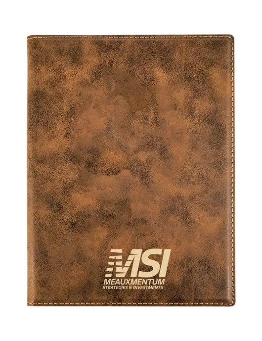 Rustic Leatherette 7 x 9 Portfolio with Notepad w/Meauxmentum Logo