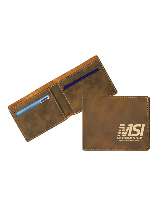 Rustic Leatherette Bifold Wallet w/Meauxmentum Logo