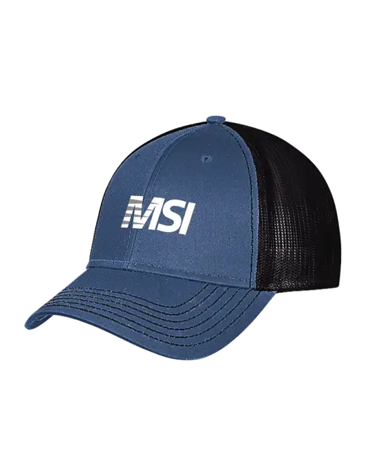 Dark Royal/Black Mesh Trucker Cap Snap Back w/MSI Icon logo