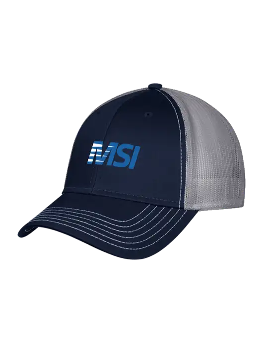 Navy/Grey Mesh Trucker Cap Snap Back w/MSI Icon logo