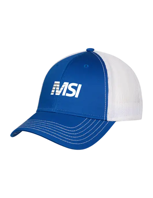 Royal/White Mesh Trucker Cap Snap Back w/MSI Icon logo