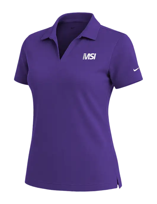 NIKE Purple Womens Dri-Fit Micro Pique Polo w/MSI Icon logo