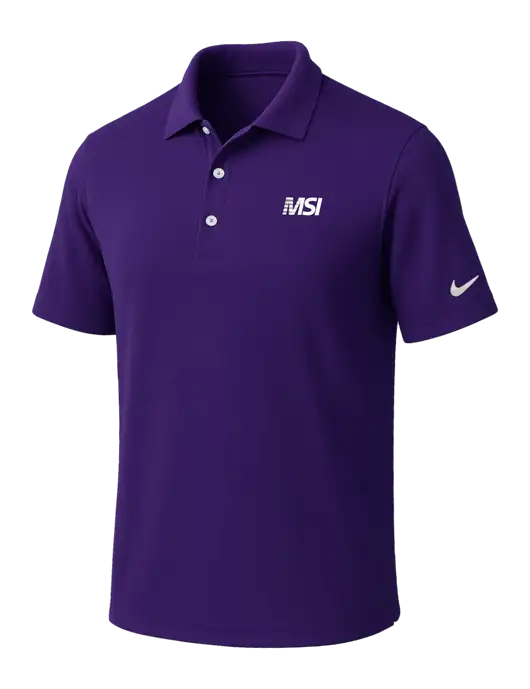 NIKE Purple Dri-Fit Micro Pique Polo w/MSI Icon logo