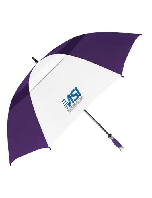 Purple/White Vented Typhoon Tamer Golf Umbrella w/Meauxmentum Logo