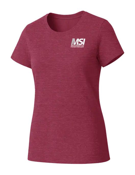 Womens Seriously Soft Heathered Cardinal T-Shirt w/Meauxmentum Logo