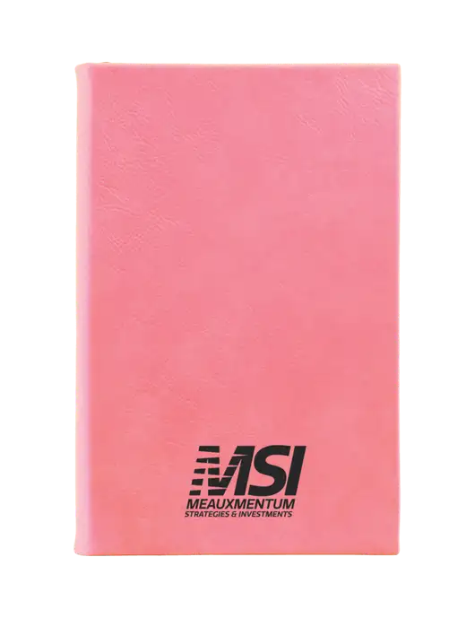 Pink Leatherette 5.25 x 8.25 Journal w/Meauxmentum Logo