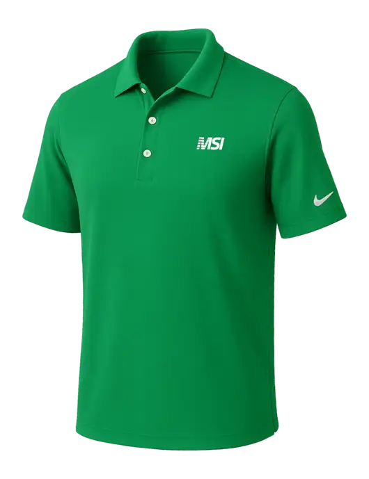 NIKE Kelly Green Dri-Fit Micro Pique Polo w/MSI Icon logo