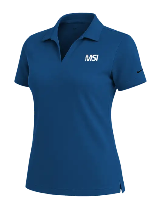 NIKE Dark Royal Womens Dri-Fit Micro Pique Polo w/MSI Icon logo