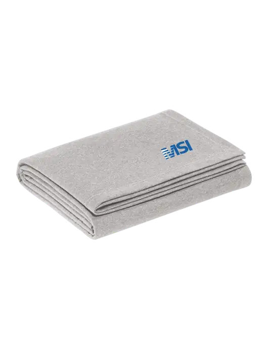 Recycled Light Heather Grey Blanket w/MSI Icon logo