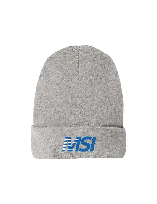 Recycled Light Heather Grey Beanie w/MSI Icon logo