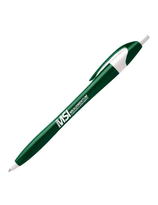 Novella Green/White Executive Pen - Blue Ink w/Meauxmentum Logo