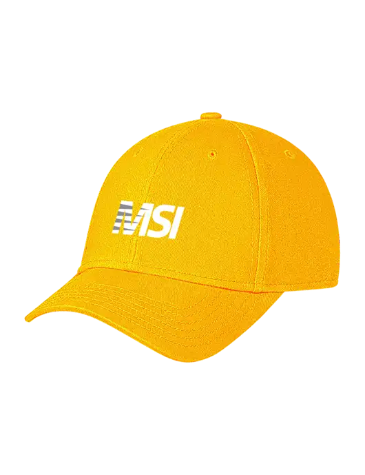 Yellow Gold Structured Soft Snap Closure Hook & Loop Cap w/MSI Icon logo