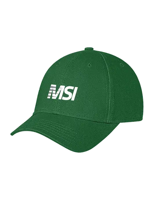 Kelly Green Structured Soft Snap Closure Hook & Loop Cap w/MSI Icon logo