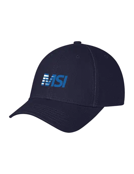 Navy Structured Soft Snap Closure Hook & Loop Cap w/MSI Icon logo