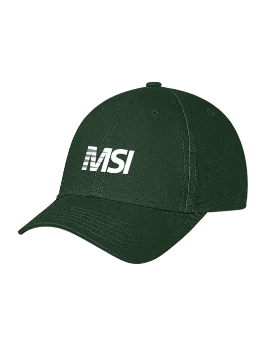 Dark Green Structured Soft Snap Closure Hook & Loop Cap w/MSI Icon logo