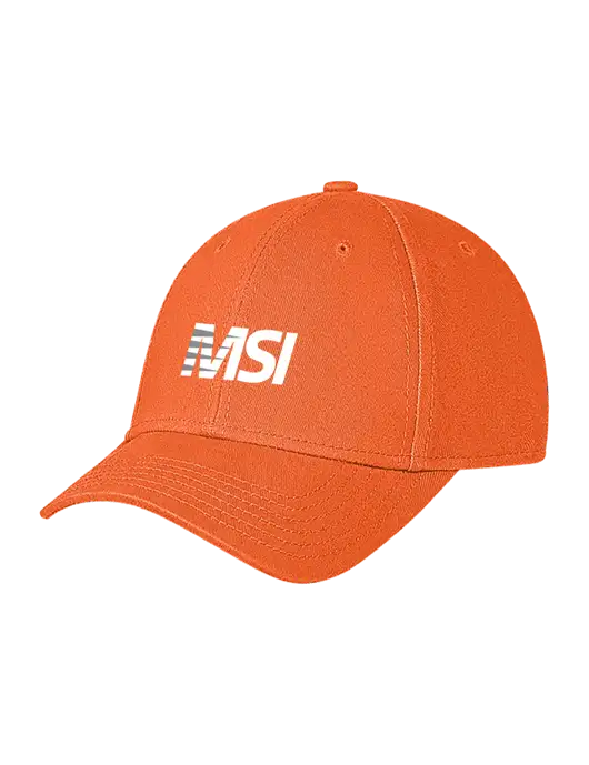 Orange Structured Soft Snap Closure Hook & Loop Cap w/MSI Icon logo