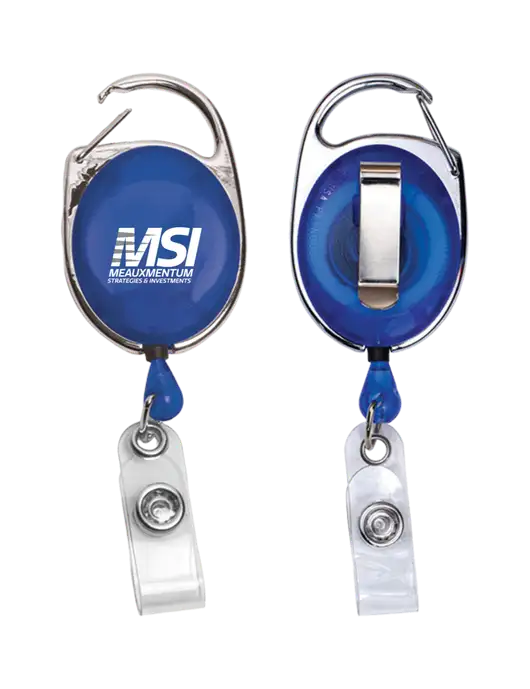 Royal Carabiner Style Badge Reel and Badge Holder w/Meauxmentum Logo