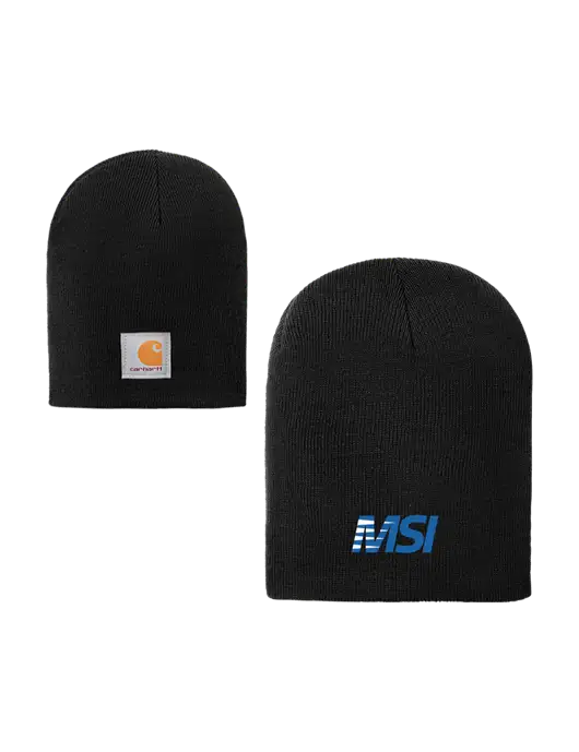 Carhartt Black Acrylic Knit Hat w/MSI Icon logo
